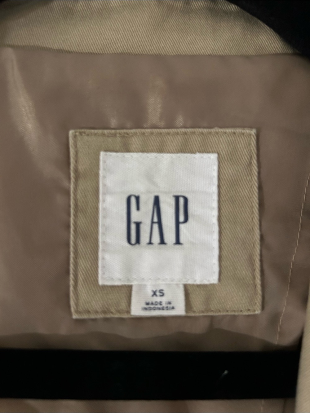 GAP Tan Double-Breasted Trench Coat with Belt - Picture 3 of 3